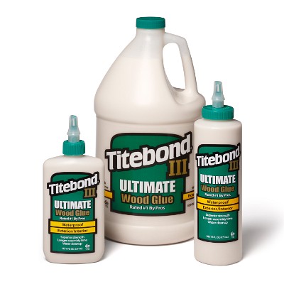 Titebond III Ultimate Wood Glue - 8 oz. 1413, 16 oz. 1414, gallon 1416